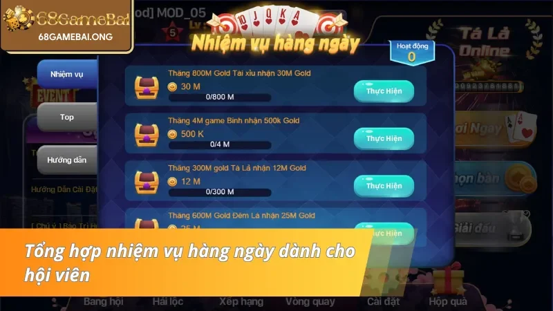 Top 4 nhiệm vụ diễn ra hàng ngày
